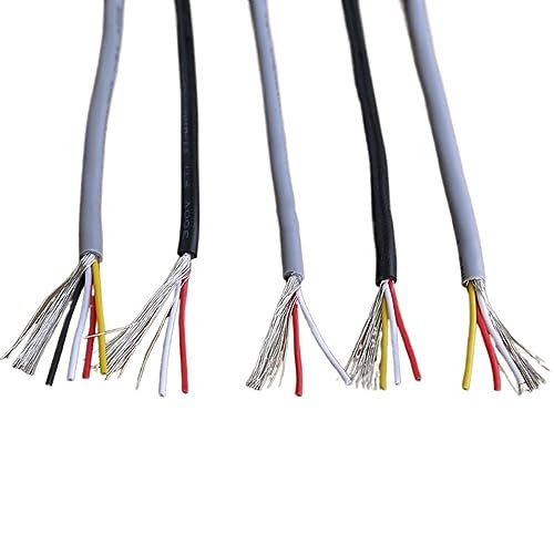 Mehradriges geschirmtes Kabel ， UL2547 Geschirmtes Signalkabel, PVC, 2/3/4 Adern, 2 Meter, 24–28 AWG, mehrfarbig, mehrere Größen(Black 4 Cores,28 AWG) von CTRSM