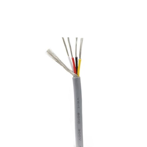 Mehradriges geschirmtes Kabel ， UL2547 PVC-geschirmtes Audiokabel, Signaldraht, verzinntes Kupfer, Grau, 300 V, 80 C, mehrere AWG- und Kernoptionen, Packung mit 1, 5 oder 10 Metern(26awg-4cores,10m) von CTRSM