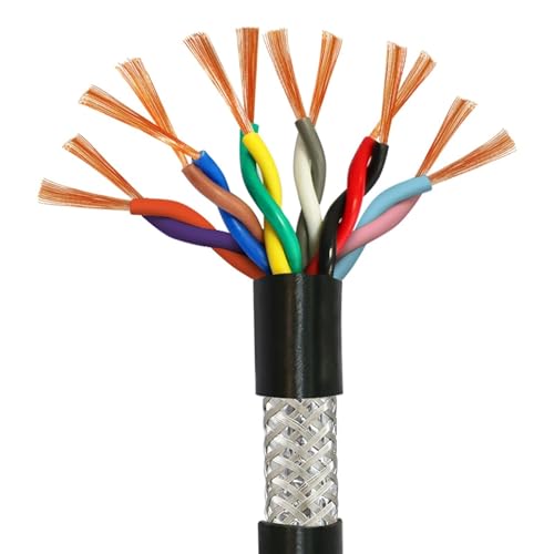Mehrpoliges abgeschirmtes Kabel, 2-16 Leiter 18-26 AWG Mehrfarbiges PVC verschiedene Größen (24 Awg 0,2 mm, 12 Drähte 1 Meter) von CTRSM