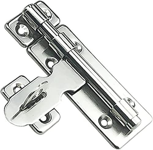 Schiebetürschloss, Riegelschloss, 2er-Pack Riegelriegel, Schiebeschloss aus verdicktem Edelstahl for Türen, Schiebetürschloss mit Schrauben(4 inches) von CTRSM