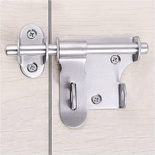 Schiebetürschloss, Riegelschloss, 2er-Pack Riegelriegel, verdicktes Edelstahl-Schiebeschloss for Türen, robuster Haspenriegel mit Vorhängeschlossloch und Schrauben(4 inches) von CTRSM