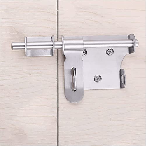 Schiebetürschloss, Riegelschloss, 2er-Pack Riegelriegel, verdicktes Edelstahl-Schiebeschloss for Türen, robuster Haspenriegel mit Vorhängeschlossloch und Schrauben(6 inches) von CTRSM