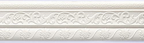 Tapetenbordürenaufkleber, Tapetenbordürenaufkleber, Tapetenbordüre for Abziehen und Aufkleben, Fliesenmuster, mehrfarbig, 8,5 cm x 235 cm, 2 Stück(White 2) von CTRSM