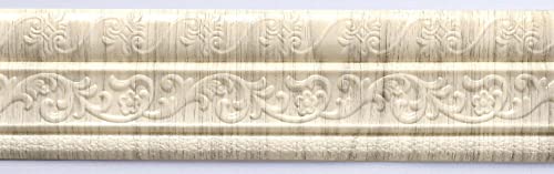 Tapetenbordürenaufkleber, Tapetenbordürenaufkleber, Tapetenbordüre for Abziehen und Aufkleben, Fliesenmuster, mehrfarbig, 8,5 cm x 235 cm, 2 Stück(White Oak 1) von CTRSM