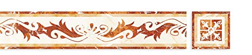 Tapetenbordürenaufkleber, Tapetenbordürenaufkleber, Tapetenbordüre for Abziehen und Aufkleben, mehrfarbig, 10 cm x 300 cm(Vermilion Grass) von CTRSM