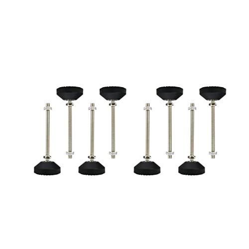 Verstellbare Füße, Starke Niveaueinstellungsfüße, 8 Stück verstellbare Levelfüße, Gummibasis-Ebenenmaschinen, Levelfüße für Möbel, Gewinde, 80 mm Basis(D80*M24*150mm) von CTRSM