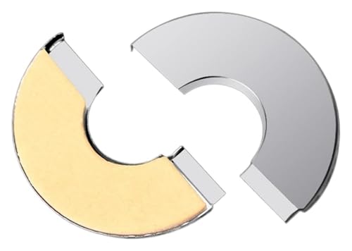Wasserhahn-Duschrohrabdeckung, Edelstahlabdeckung, 1PC Edelstahl Wasserrohr Wandabdeckungen Selbstklebende Duschhahn Dekorative Abdeckung Hardware Küchenzubehör(65x28mm) von CTRSM