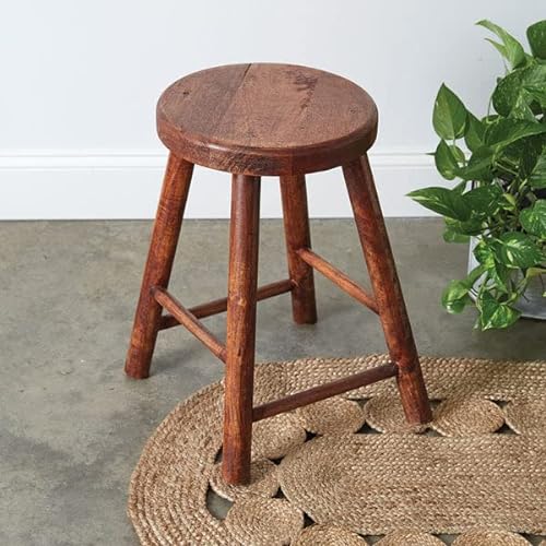 CTW Home Collection 370406 Vintage-inspirierter Hocker aus poliertem Holz von CTW Home Collection