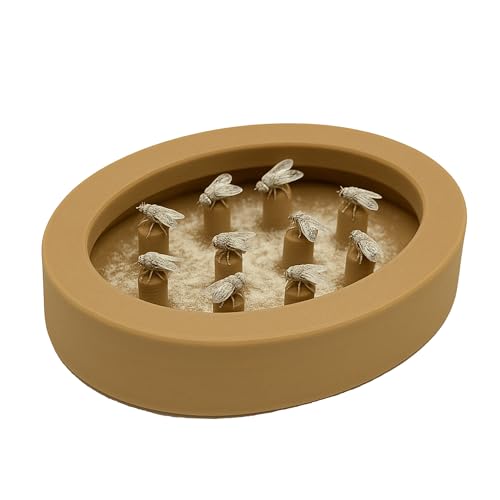 No Escape Fruchtfliegen-Futterschale für Dartfrösche, Baby-Geckos & mehr - Kalziumpulver-Basis + Easy-Clean-Design (Hellbraun) von CTWPets