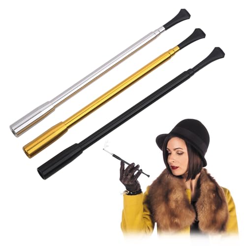 3 Stück Zigarettenspitze Slim, Ausziehbarer etro-Zigarettenhalter,Mardi Gras Zigarettenverlängerung für Damen,Zigarettenhalter Im Vintage Stil,Kostüm Zubehör Cosplay Requisiten von CTYUEYUN