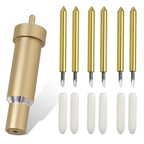Premium Feinschnittklinge mit Gehäuse, Mehrwinkel Cricut Zubehör 30°Klinge, 45°-Klinge und 60°-Klingen, Maker 3 Klingen,Ersatzklingen Kompatibel mit Explore Air/Air 2/Maker 3,Gold von CTYUEYUN