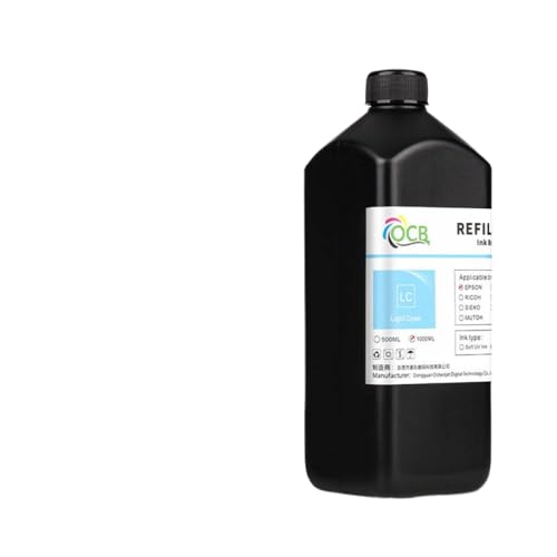 1000 ml LED -Tinte kompatibel mit verschiedenen Druckern L800 L805 L1800 R290 R330 1390 1400 1410 Lack Gloss Tinte Harttinte Weiche Tinte(Hard - 1000ml LC) von CUAWBAPF