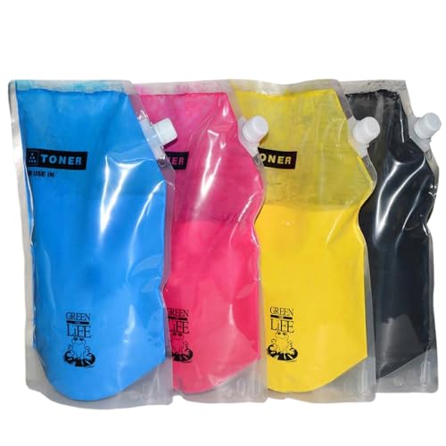 CUAWBAPF 1 kg Beutel kompatibles Tonerpulver Kompatibel mit DC240 DC242 Farb Nachfüllkompatibel mit DC 240 242 250 252 260 WC 7655 7665 7675 7755 7765 7775(CMYK) von CUAWBAPF