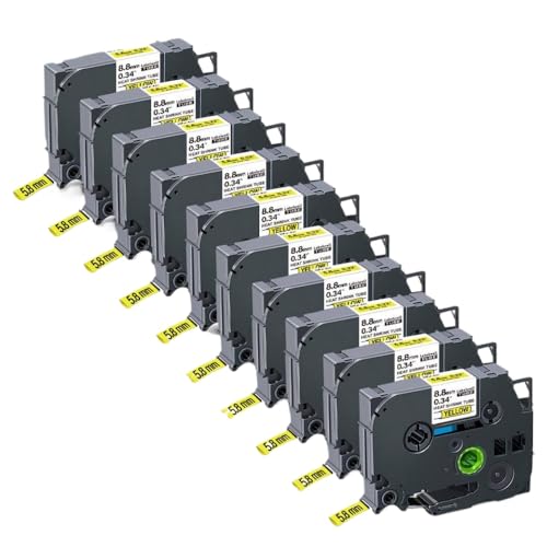 CUAWBAPF 10 Pack -Wärme Schrumpfschläuche kompatibel mit HSE231 HSE211 HSE221 HSE241 251 611 621 631 Kompatibel mit Etikettiermacher(10PK Hse-611) von CUAWBAPF