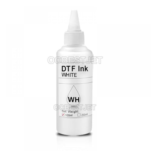 CUAWBAPF 100 ml DTF -Tinte Kompatibel mit Haustierfilmtransfer kompatibel mit i3200 L1800 1390 1430 L800 I1600 XP600 Printheads Kompatibel mit Haustierfilmdruck und Transfer(1PC White) von CUAWBAPF