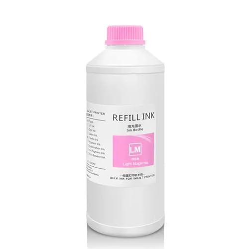 CUAWBAPF 1000 ml DTG Tinte kompatible Textiltinte Kompatibel mit Kleidungsstücke DX5 DX6 DX7 TX800 5113 4720 I3200 Printhead Kompatibel mit L800 1390 R1900 R2000 F2000 F2100(Light Magenta) von CUAWBAPF