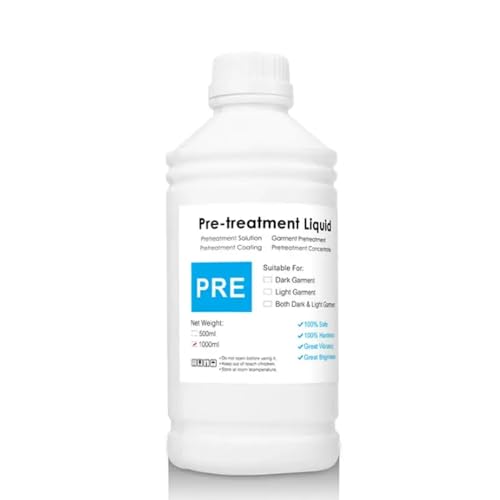 CUAWBAPF 1000 ml DTG Tinte kompatible Textiltinte Kompatibel mit Kleidungsstücke DX5 DX6 DX7 TX800 5113 4720 I3200 Printhead Kompatibel mit L800 1390 R1900 R2000 F2000 F2100(Light - Pretreatment) von CUAWBAPF