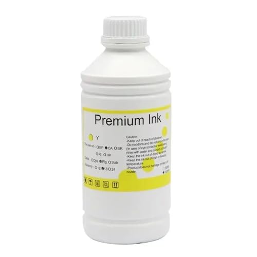 CUAWBAPF 1000 ml Farbstofftinte Kompatibel mit Plotter kompatibel mit IPF831 IPF825 IPF771 IPF750 TM5300 TM5200(Y Dye Ink 1000ML) von CUAWBAPF