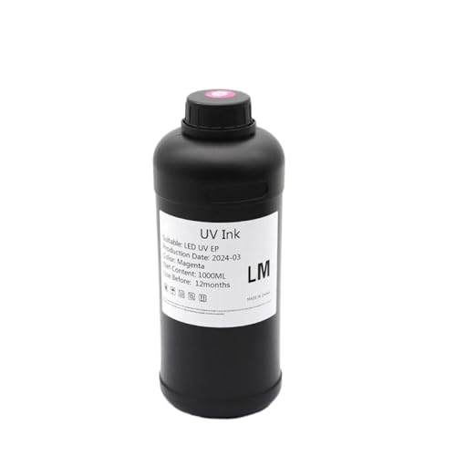CUAWBAPF 1000 ml Universal LED -Tinte kompatibel mit verschiedenen Druckern Kompatibel mit DX4 DX5 DX6 DX7 DX3 DX10 TX800 XP600 9800 9880 1400 1410 Flachbettdruck(1000ML Soft-LM) von CUAWBAPF