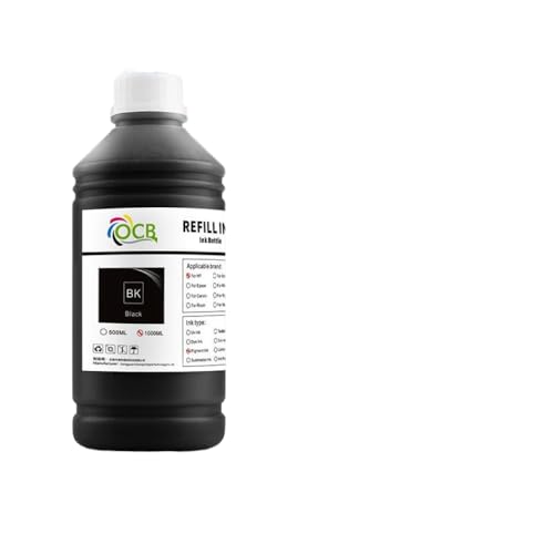 CUAWBAPF 1000 ml kompatible Pigment -Tinten -Nachfüllkit Kompatibel mit OfficeJet Pro -Drucker 7720 7740 8710 8715 8720 8730 8740 8210 8216 8725 Modelle(Black-1000ML) von CUAWBAPF