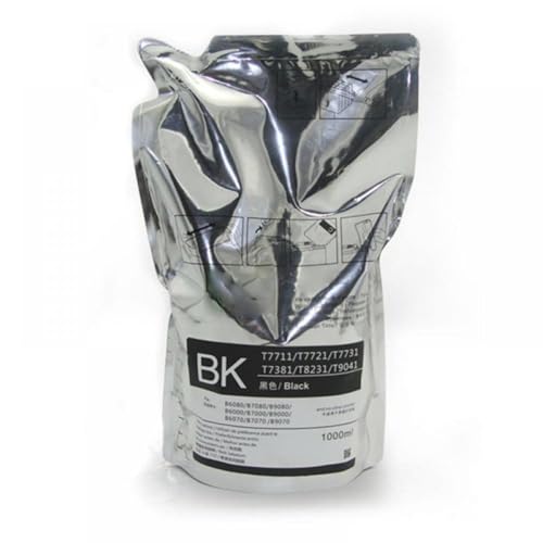 CUAWBAPF 1000 ml kompatibler Tintenbeutel Kompatibel mit B6080 B7080 B9080 Farbstofftinte T8231 T8232 T8233 T8234 mit Chip(1000M-BK-With Chip) von CUAWBAPF