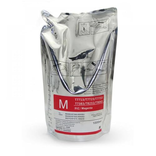 CUAWBAPF 1000 ml kompatibler Tintenbeutel Kompatibel mit B6080 B7080 B9080 Farbstofftinte T8231 T8232 T8233 T8234 mit Chip(1000M-M-With Chip) von CUAWBAPF