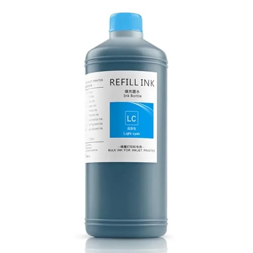 CUAWBAPF 1000 ml wasserdichte Pigmenttinte kompatibel mit P6000 P7000 P8000 P9000 P6080 P7080 P8080 P9080 Tintenstrahldrucker in 11 Farben erhältlich(Light Cyan) von CUAWBAPF