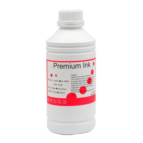 CUAWBAPF 1000ml PFI-106 PFI-105 PFI-101 PFI-103 Pigmenttinte kompatibel mit IPF 6400 6450 6410 6460 IPF 6300 6350 IPF 5000 5100 IPF 6100 Drucker(1000ML-pigment-R) von CUAWBAPF