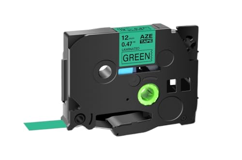 CUAWBAPF 12 mm schwarz auf weißes Etikettband kompatibel mit Tze231 Starkes Klebeband Kompatibel mit Etikettdrucker H110 und Modelle 131 241(Black on Green) von CUAWBAPF