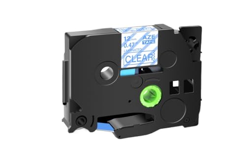 CUAWBAPF 12 mm schwarz auf weißes Etikettband kompatibel mit Tze231 Starkes Klebeband Kompatibel mit Etikettdrucker H110 und Modelle 131 241(Blue on Clear) von CUAWBAPF