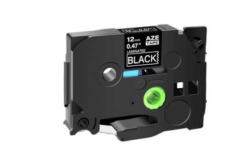 CUAWBAPF 12 mm schwarz auf weißes Etikettband kompatibel mit Tze231 Starkes Klebeband Kompatibel mit Etikettdrucker H110 und Modelle 131 241(White on Black) von CUAWBAPF