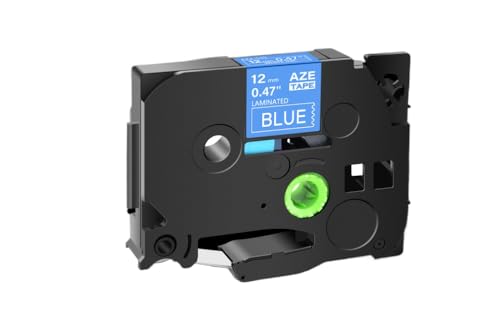 CUAWBAPF 12 mm schwarz auf weißes Etikettband kompatibel mit Tze231 Starkes Klebeband Kompatibel mit Etikettdrucker H110 und Modelle 131 241(White on Blue) von CUAWBAPF