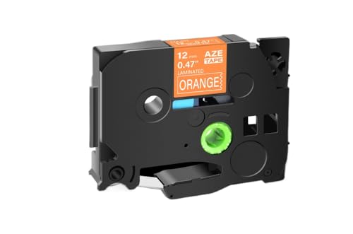 CUAWBAPF 12 mm schwarz auf weißes Etikettband kompatibel mit Tze231 Starkes Klebeband Kompatibel mit Etikettdrucker H110 und Modelle 131 241(White on orange) von CUAWBAPF