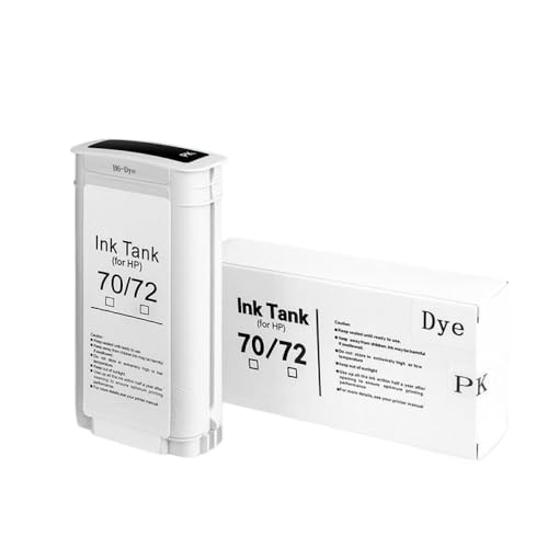 CUAWBAPF 1PC 130 ml Farbstofftintenpatrone kompatibel mit 72 für T770 T790 T1120 T1200 T1300 T620 T610 T1100 T2300 Drucker(Yellow Dye) von CUAWBAPF