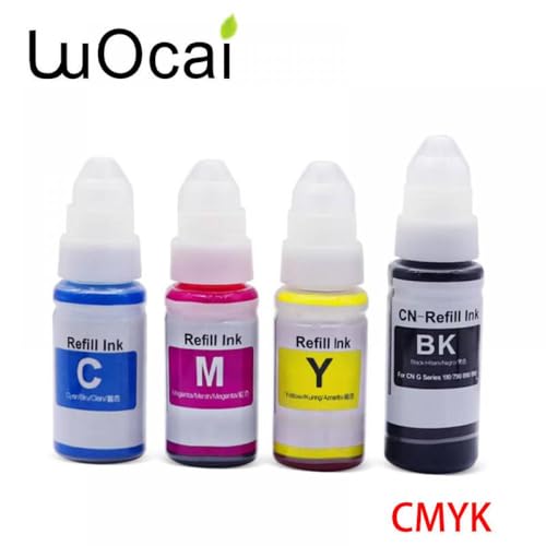 CUAWBAPF 5 Pack kompatible Farbstoffmassen -Tinte Set Kompatibel mit Tankdrucker GI490 in schwarzer Cyan Magenta Gelb Kompatibel mit G1400 G2400 G3400 G1000 G2000 G3000(1set) von CUAWBAPF