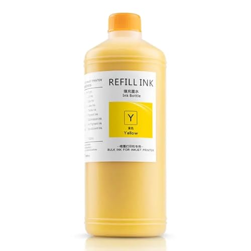 CUAWBAPF 500 ml wasserdichte Pigmenttinte kompatibel mit ausgewählten Tintenstrahldruckern in 11 Farben erhältlich(Yellow) von CUAWBAPF