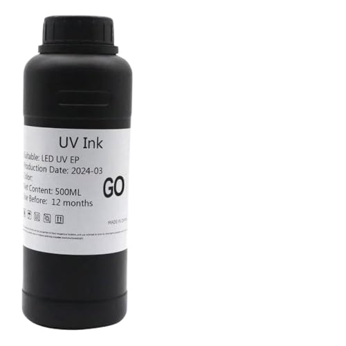 CUAWBAPF 500ml LED -Tinte kompatibel mit TX800 XP600 L800 L1800 L805 DX5 DX7 DX10 DX4 DX6 PINTHEAD Kompatibel mit modifizierte Drucker wie 1390 R1800 R1900(500ML Hard Gloss) von CUAWBAPF