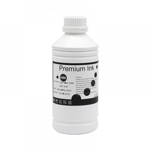 CUAWBAPF 500ml T47A1 T46A1 T46S T47S Kompatible Farbstofftinte Kompatibel mit Surecolor SC-P700 P704 P706 P708 P900 P904 P906 P908 Drucker-Refill-Tinte(500ml Dye Ink-MBK) von CUAWBAPF