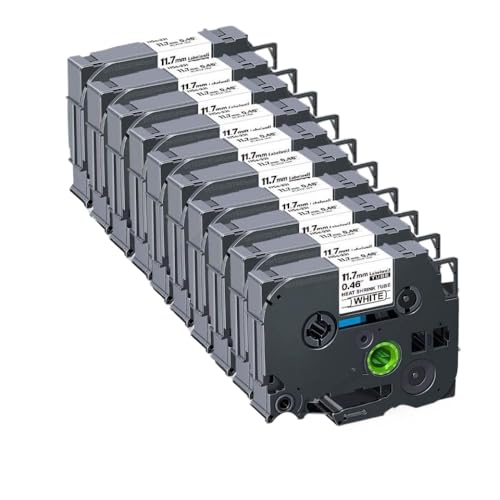 CUAWBAPF 5pk 10pk kompatible Wärmeschrinkrohrklebeband Kompatibel mit Etikettendrucker HSE231 HSE221 HSE211 HSE631 HSE621(10PK Hse-231) von CUAWBAPF