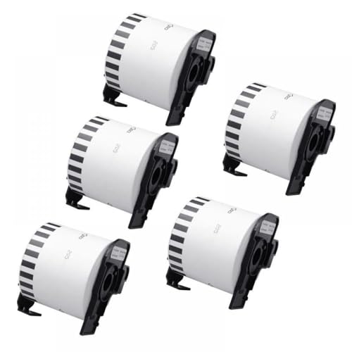 CUAWBAPF 62 mm x 30,48 m kontinuierliche Wärmeleitrolle Kompatibel mit Etikettendrucker kompatibel mit den QL-Serienmodellen DK-2205 22205(DK-22205 5 Rolls) von CUAWBAPF