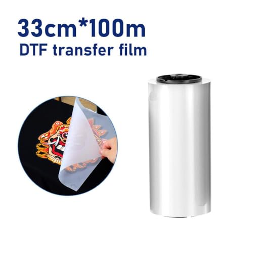 CUAWBAPF Colorsun DTF Transfer Film Haustier Roll zum Drucken auf T-Shirts Hoodies und Schuhen kompatible DTF Pet Film Rolls(33CM X 100M) von CUAWBAPF