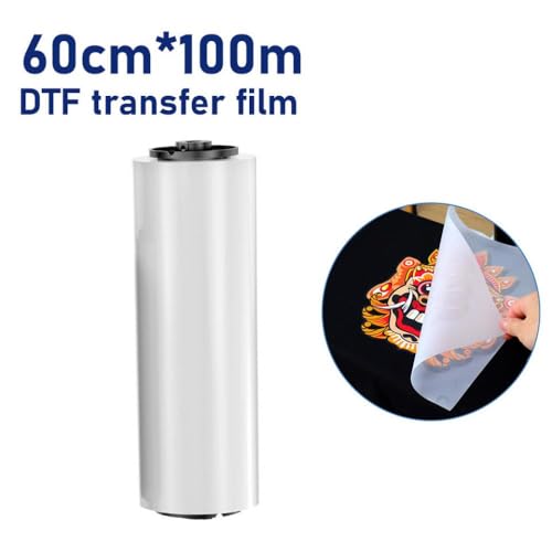 CUAWBAPF Colorsun DTF Transfer Film Haustier Roll zum Drucken auf T-Shirts Hoodies und Schuhen kompatible DTF Pet Film Rolls(60CM X 100M) von CUAWBAPF
