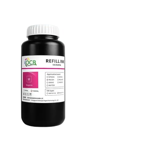 CUAWBAPF GH2220 Härtungstinte 1000 ml kompatibel mit GH 2220 Druckkopf für Harte oder weiche Oberflächen K C M y Weiß(Soft-1000ML-M) von CUAWBAPF