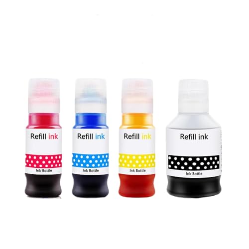 CUAWBAPF GI-71 Nachfüllfarbstoff-Tinte kompatibel mit G1020 G2020 G2021 G2060 G3020 G3021 G3060 Drucker(CMY-dye BK -Pigment) von CUAWBAPF