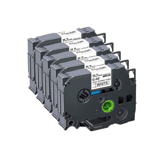 CUAWBAPF Kompatible Wärmeschreinrohrklebeband HSE-211 Kompatibel mit den Etiketthersteller 5 oder 10-teilige Set funktioniert mit HSE-221 HSE-231 HSE-631 241 251 611 621(5PK hse-231) von CUAWBAPF