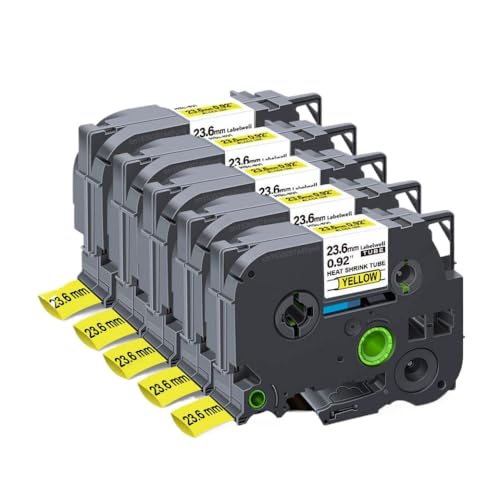 CUAWBAPF Kompatible Wärmeschreinrohrklebeband HSE-211 Kompatibel mit den Etiketthersteller 5 oder 10-teilige Set funktioniert mit HSE-221 HSE-231 HSE-631 241 251 611 621(5PK hse-651) von CUAWBAPF