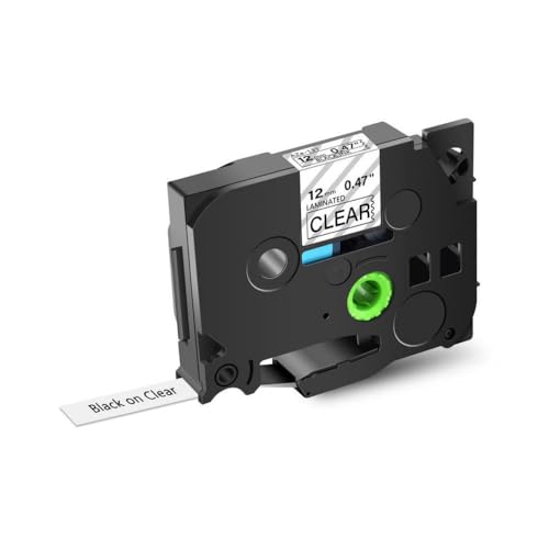 Kompatible laminierte Klebebandgrößen 6 mm 12 mm 18 mm 24 mm Kompatibel mit TZE-Label-Bänder Tze231 zum Markieren von Druckern PTH110 P710BT H105(Black on Clear) von CUAWBAPF
