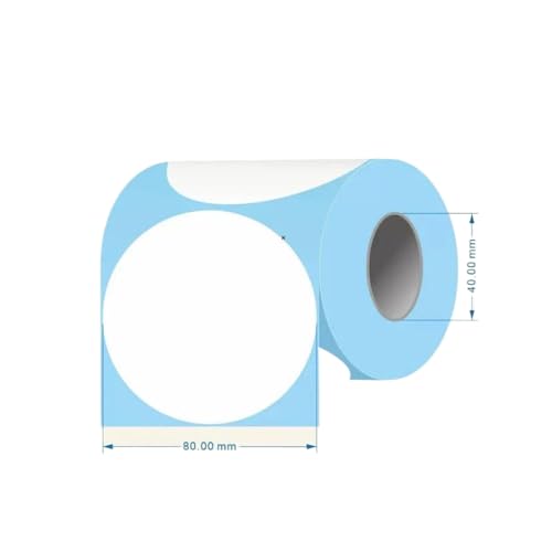 CUAWBAPF Runde Leere Wärmepapieretiketten in verschiedenen Durchmessern 10 mm bis 100 mm ideal Kompatibel mit Kuchenblumenfutteraufkleber(80mm 400pc 1 Rows) von CUAWBAPF