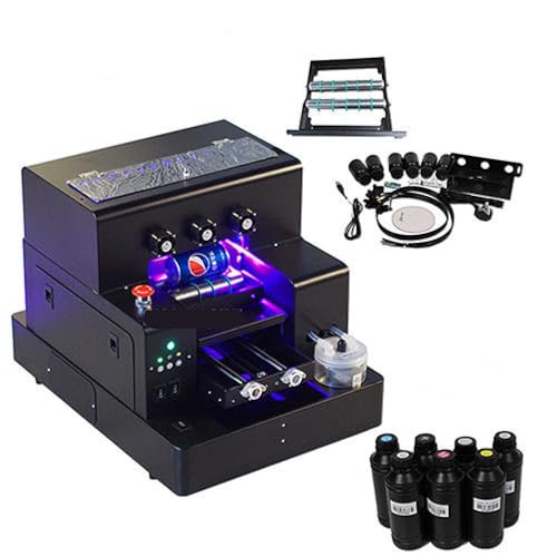 CUAWBAPF SyoonJet Vollautomatischer A4 -Flachbettdrucker mit 3500 ml Tinten -Set Kompatibel mit kompatible Telefonhülsenzylinderholzglasdrucke(with Soft UV Ink Set) von CUAWBAPF