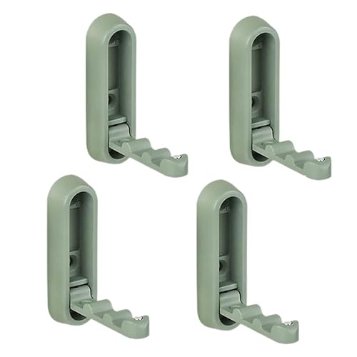 CUAXINHM 4 Stück Faltbare Wandhaken Einziehbar Badhaken Wandhaken Rutschfest Robust für Taschen, Mäntel, Rucksäcke, Gebürstete Goldene Handtücher im Badezimmer (Grün Matt) von CUAXINHM